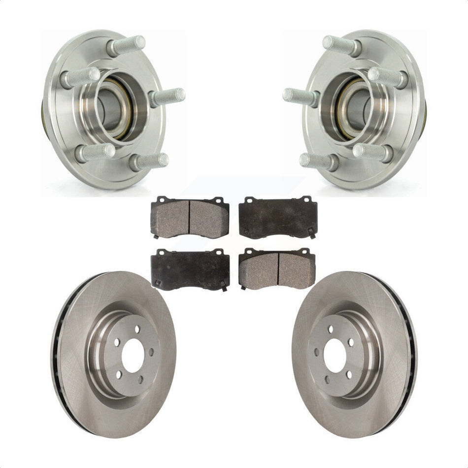 Front Hub Bearing Assembly With Disc Brake Rotors And Ceramic Pads Kit For Dodge Chrysler 300 Charger Challenger Magnum KBB-100531