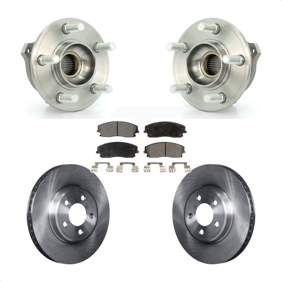 Front Hub Bearing Assembly With Disc Brake Rotors And Ceramic Pads Kit For Dodge Charger Chrysler 300 Magnum KBB-100532