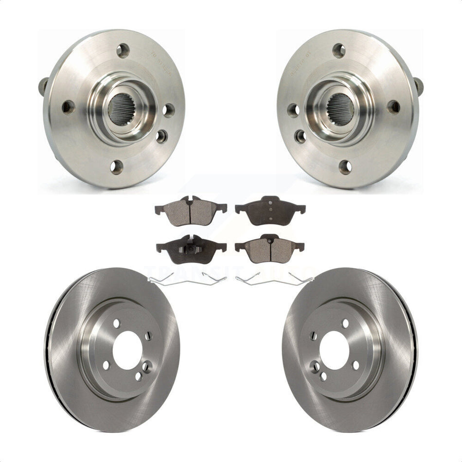 Front Hub Bearing Assembly With Disc Brake Rotors And Ceramic Pads Kit For 2002-2006 Mini Cooper 276mm Diameter Rotor KBB-100534