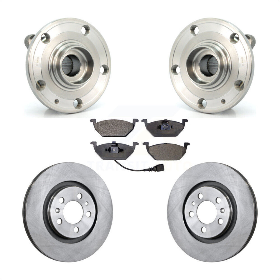 Front Hub Bearing Assembly With Disc Brake Rotors And Ceramic Pads Kit For Volkswagen Jetta Golf City KBB-100549