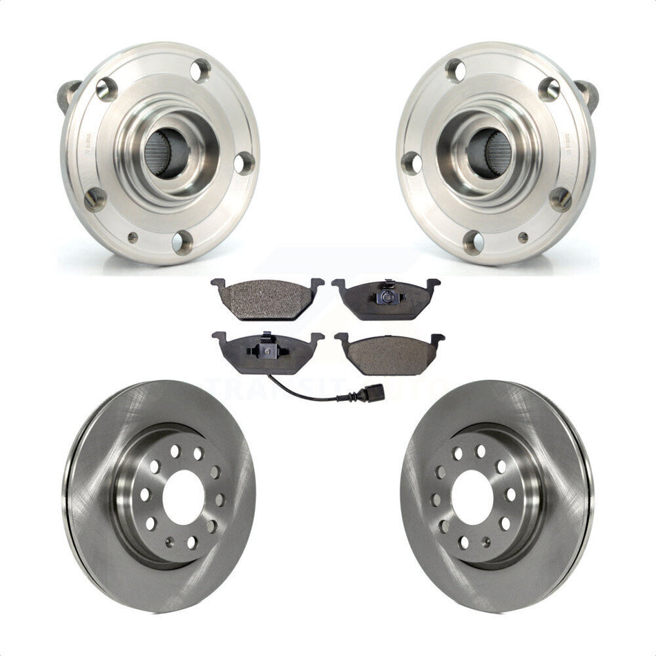 Front Hub Bearing Assembly With Disc Brake Rotors And Ceramic Pads Kit For 2011-2015 Volkswagen Jetta 280mm Diameter Rotor KBB-100559