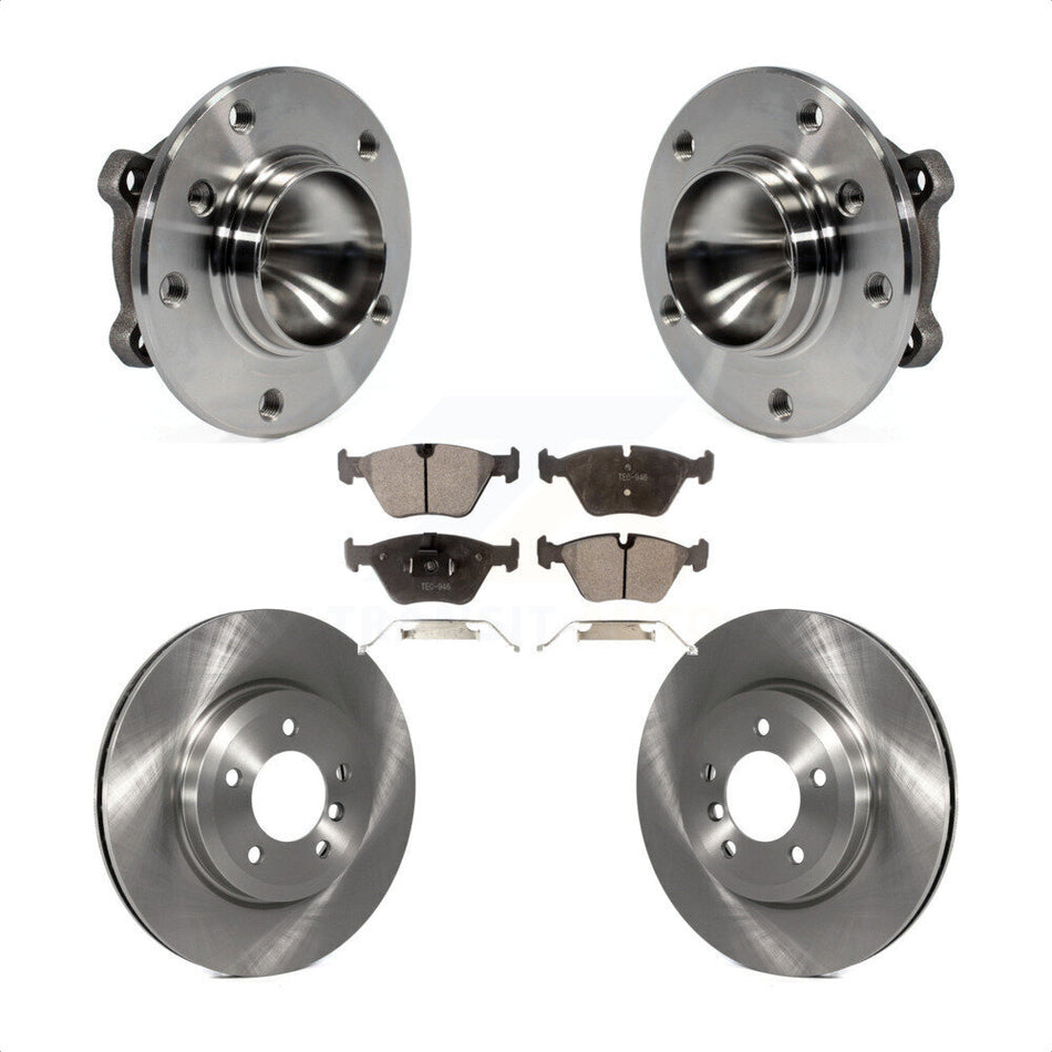 Front Hub Bearing Assembly With Disc Brake Rotors And Ceramic Pads Kit For 2006 BMW 330Ci KBB-100561