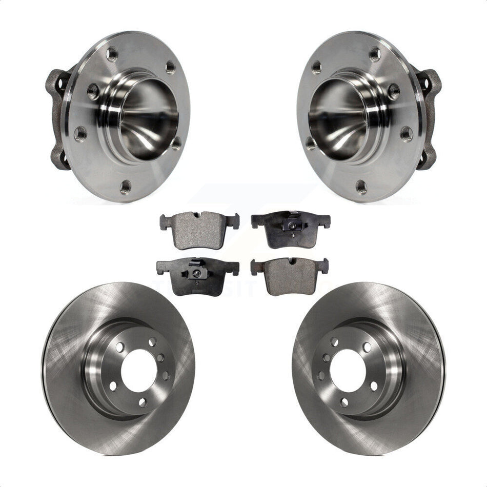 Front Hub Bearing Assembly With Disc Brake Rotors And Ceramic Pads Kit For 2012 BMW 328i 2.0L Without Blue Painted Calipers M Sport Package KBB-100569