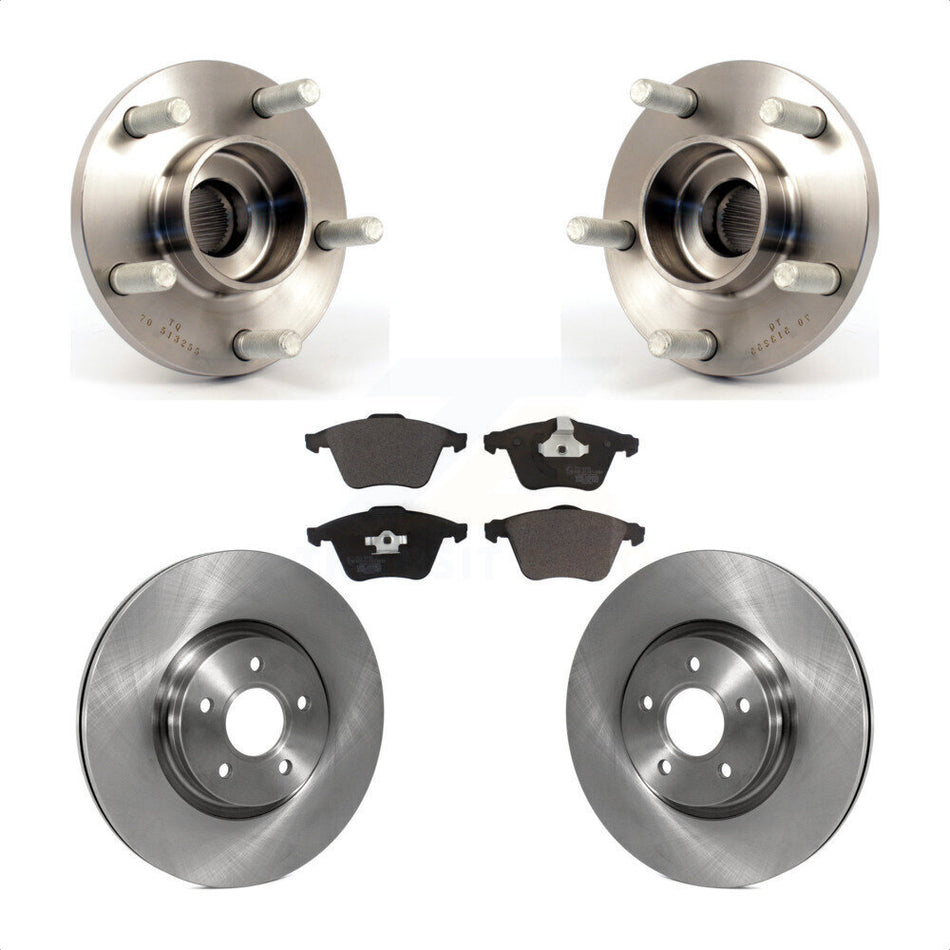 Front Hub Bearing Assembly With Disc Brake Rotors And Ceramic Pads Kit For Volvo S40 C70 V50 320mm Diameter Rotor KBB-100571