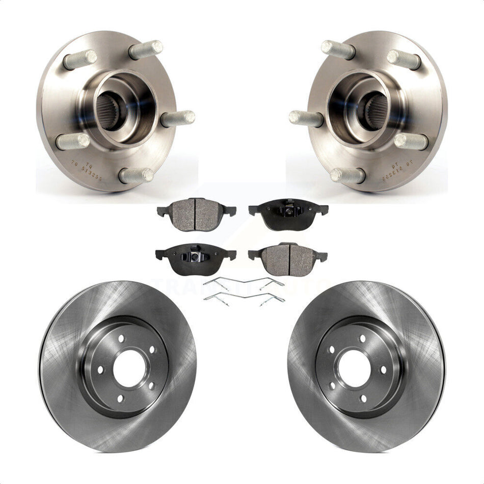 Front Hub Bearing Assembly With Disc Brake Rotors And Ceramic Pads Kit For Volvo S40 C70 C30 V50 KBB-100572