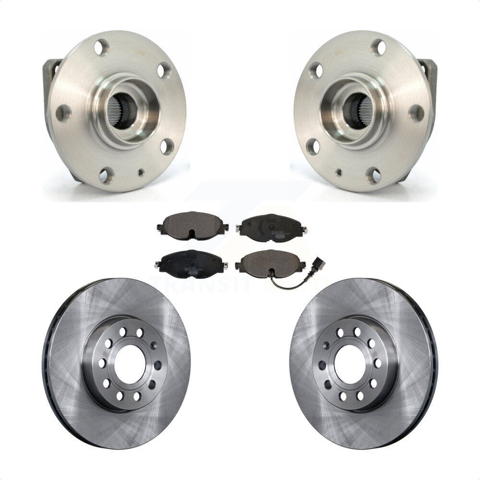 Front Hub Bearing Assembly With Disc Brake Rotors And Ceramic Pads Kit For Volkswagen Golf SportWagen e-Golf KBB-100583