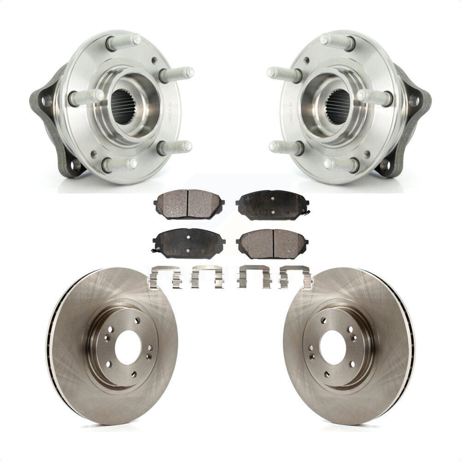 Front Hub Bearing Assembly With Disc Brake Rotors And Ceramic Pads Kit For 2007-2012 Hyundai Veracruz ABS Brakes KBB-100591