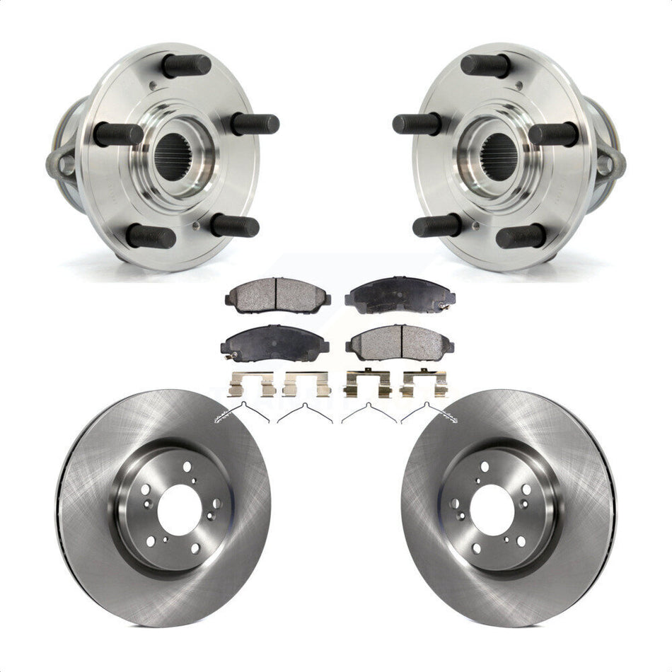 Front Hub Bearing Assembly With Disc Brake Rotors And Ceramic Pads Kit For Honda Pilot Acura MDX ZDX KBB-100596