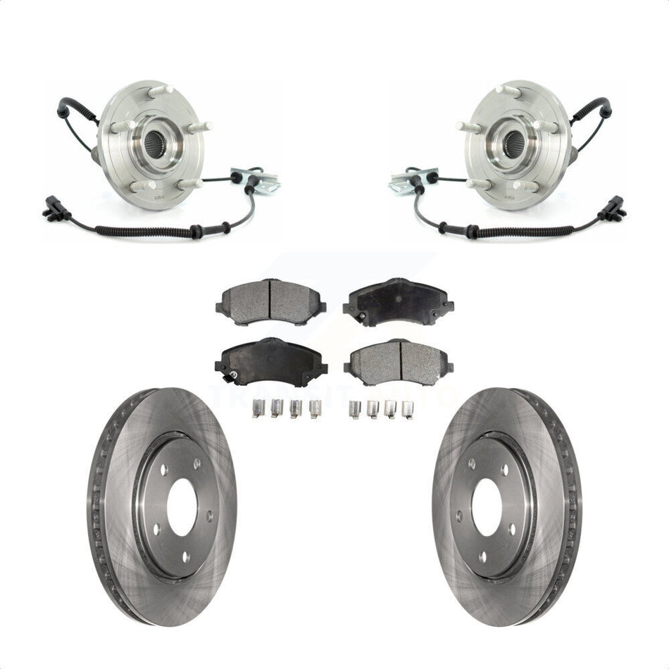 Front Hub Bearing Assembly With Disc Brake Rotors And Ceramic Pads Kit For Chrysler Town & Country Dodge Grand Caravan Volkswagen Routan KBB-100605