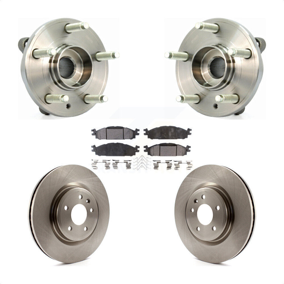 Front Hub Bearing Assembly With Disc Brake Rotors And Ceramic Pads Kit For Ford Taurus Flex Lincoln MKT MKS KBB-100612