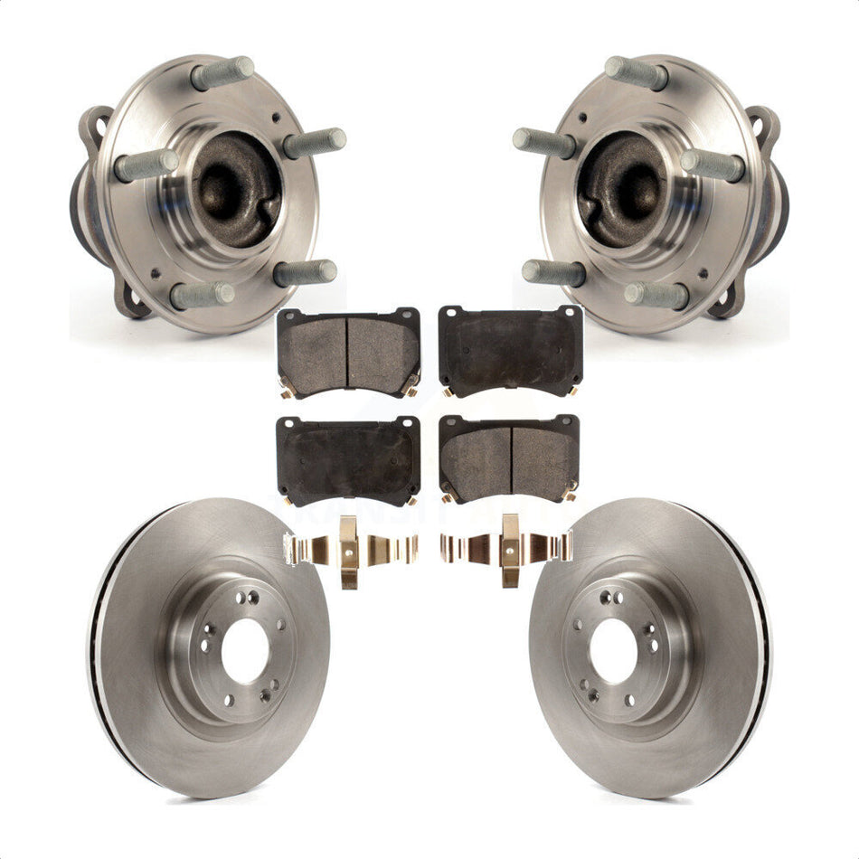 Front Hub Bearing Assembly With Disc Brake Rotors And Ceramic Pads Kit For Hyundai Genesis KBB-100618