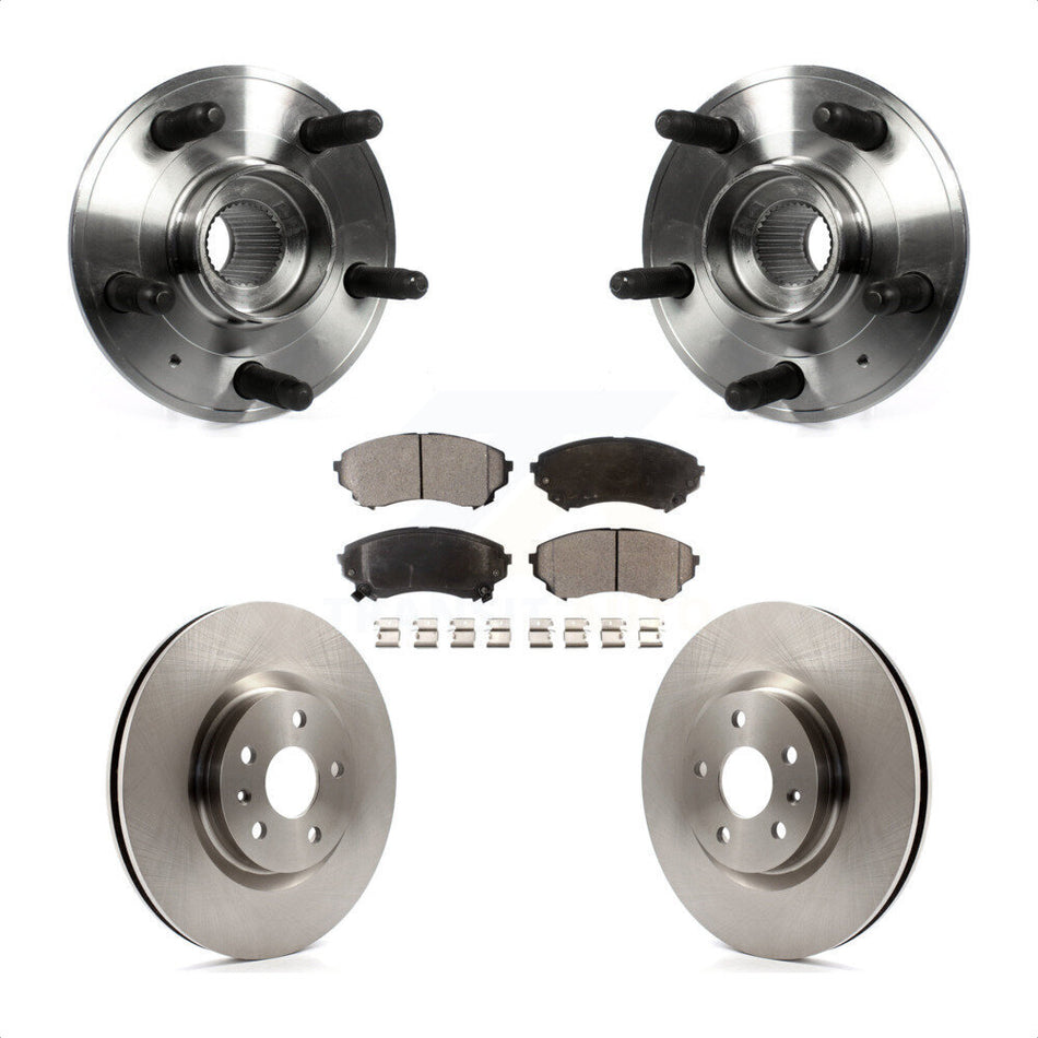 Front Hub Bearing Assembly With Disc Brake Rotors And Ceramic Pads Kit For 2012-2013 Cadillac CTS V 345mm Diameter Rotor KBB-100619