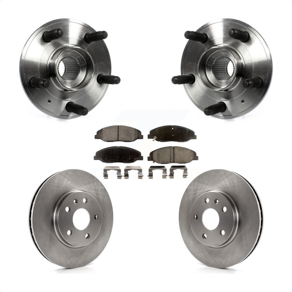 Front Hub Bearing Assembly With Disc Brake Rotors And Ceramic Pads Kit For 2012-2013 Cadillac CTS V 315mm Diameter Rotor KBB-100621