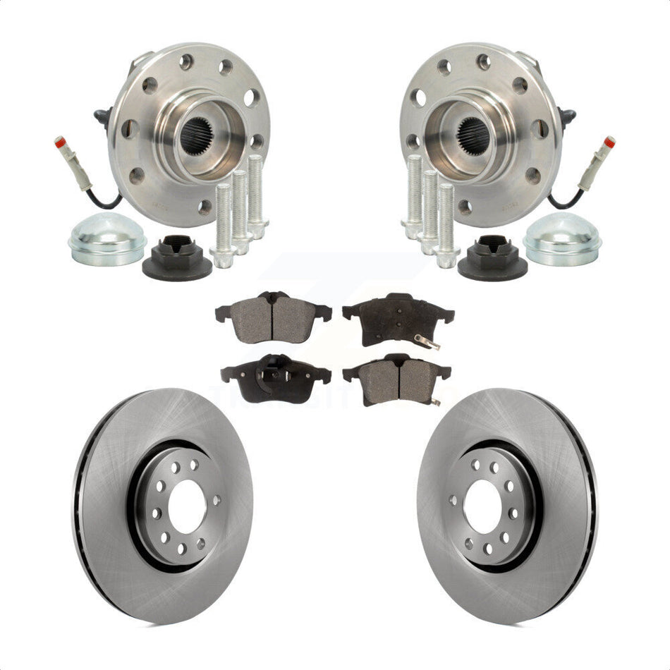 Front Hub Bearing Assembly With Disc Brake Rotors And Ceramic Pads Kit For 2008-2009 Saturn Astra KBB-100630