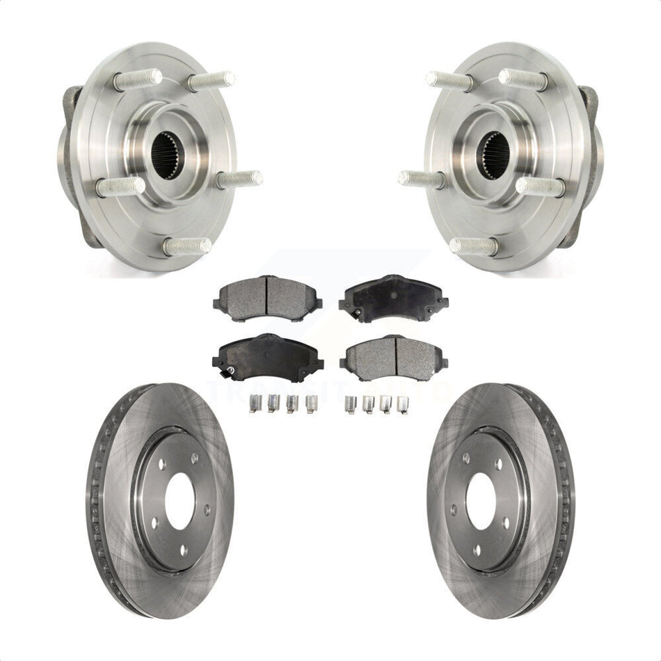 Front Hub Bearing Assembly With Disc Brake Rotors And Ceramic Pads Kit For Dodge Journey KBB-100631