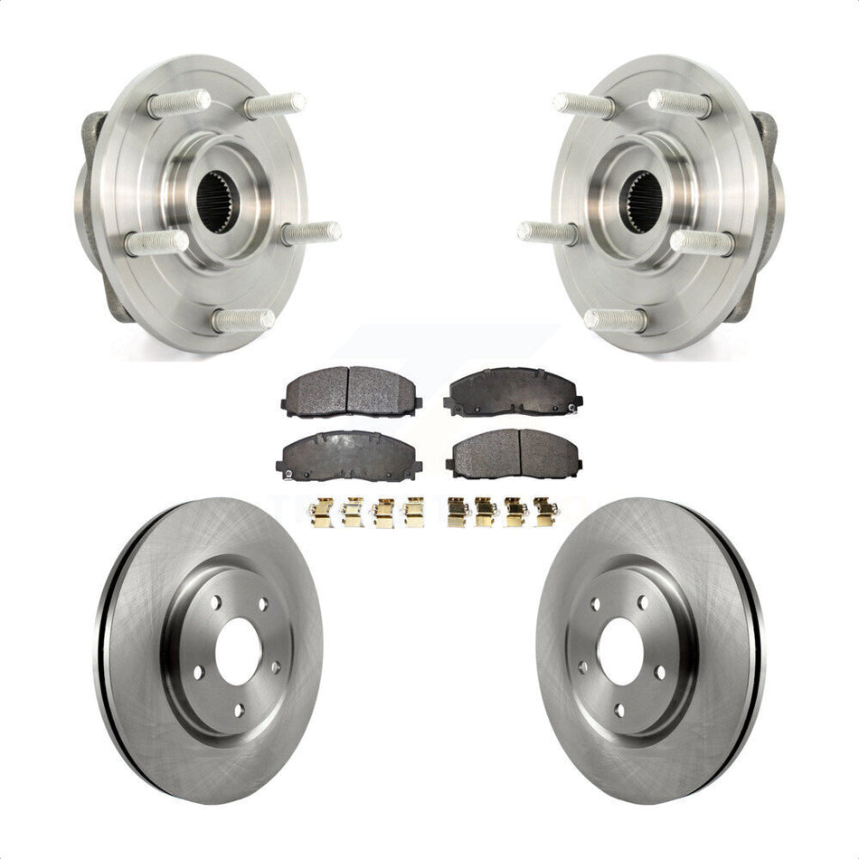 Front Hub Bearing Assembly With Disc Brake Rotors And Ceramic Pads Kit For Dodge Journey KBB-100633