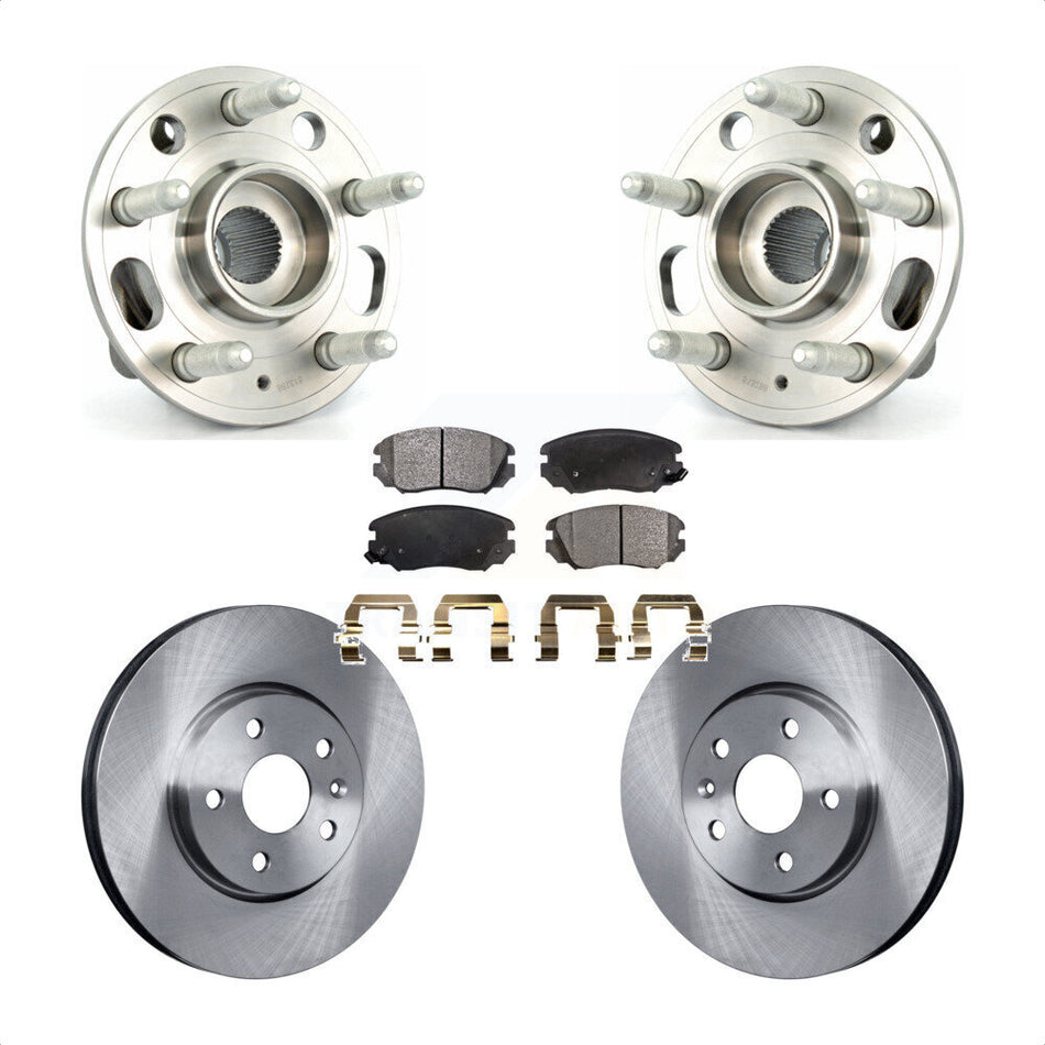 Front Hub Bearing Assembly With Disc Brake Rotors And Ceramic Pads Kit For Chevrolet Equinox GMC Terrain Malibu Buick Impala LaCrosse Regal Limited KBB-100640