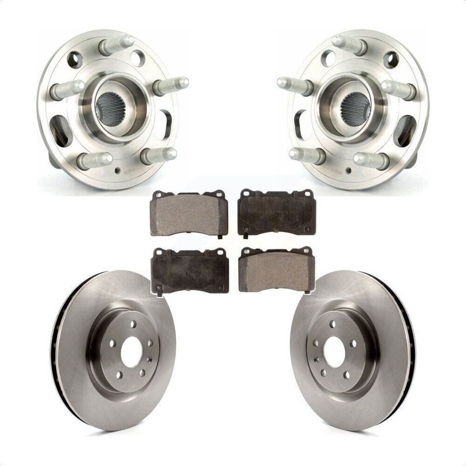 Front Hub Bearing Assembly With Disc Brake Rotors And Ceramic Pads Kit For 2012-2013 Buick Regal Brembo Calipers KBB-100641