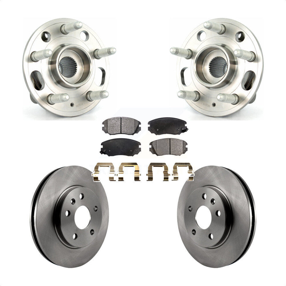 Front Hub Bearing Assembly With Disc Brake Rotors And Ceramic Pads Kit For Chevrolet Malibu Buick LaCrosse Regal Limited KBB-100642