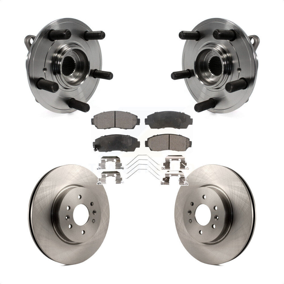 Front Hub Bearing Assembly With Disc Brake Rotors And Ceramic Pads Kit For 2011-2014 Honda Odyssey KBB-100646