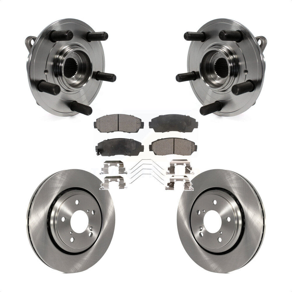 Front Hub Bearing Assembly With Disc Brake Rotors And Ceramic Pads Kit For 2015-2017 Honda Odyssey KBB-100647