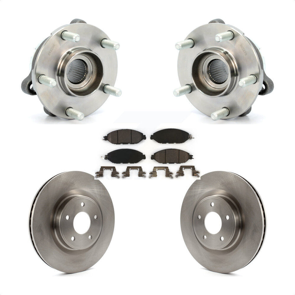 Front Hub Bearing Assembly With Disc Brake Rotors And Ceramic Pads Kit For Nissan Pathfinder Murano INFINITI QX60 JX35 KBB-100655