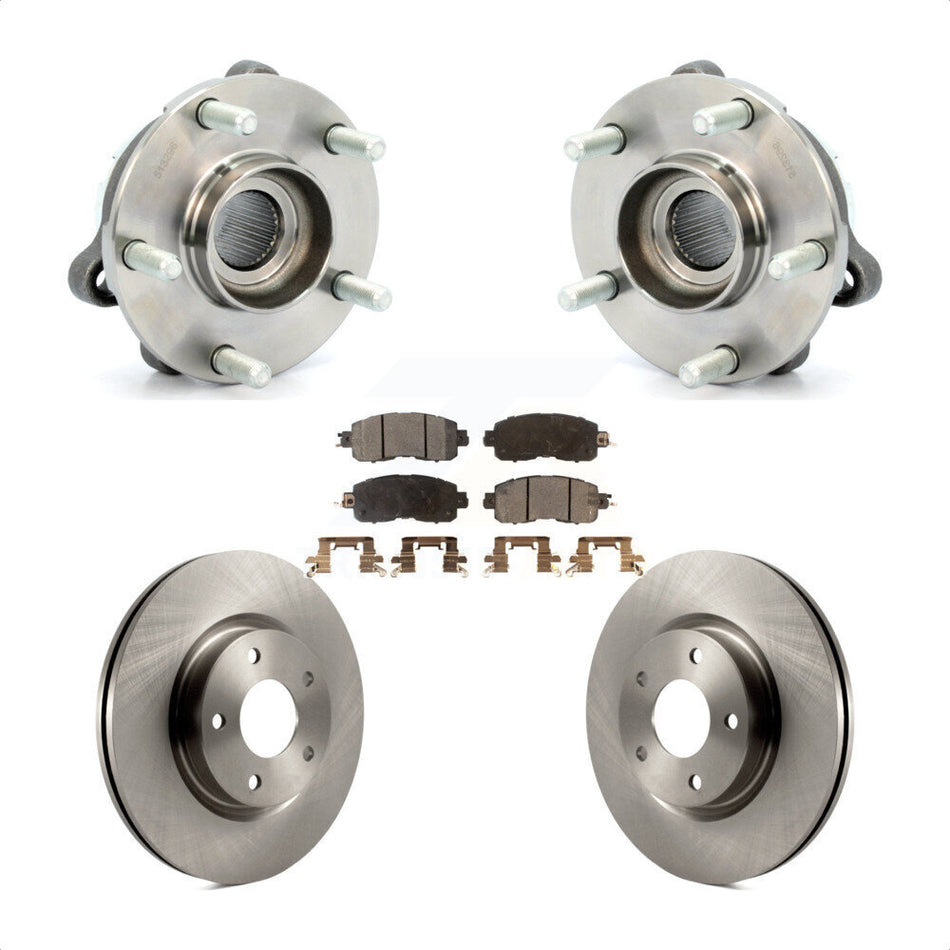Front Hub Bearing Assembly With Disc Brake Rotors And Ceramic Pads Kit For Nissan Altima KBB-100656