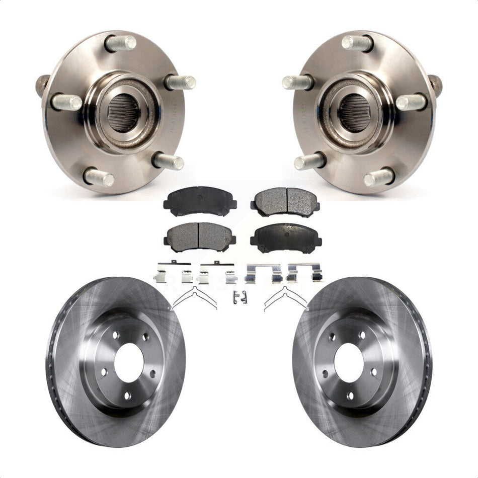 Front Hub Bearing Assembly With Disc Brake Rotors And Ceramic Pads Kit For Nissan Rogue Select KBB-100658