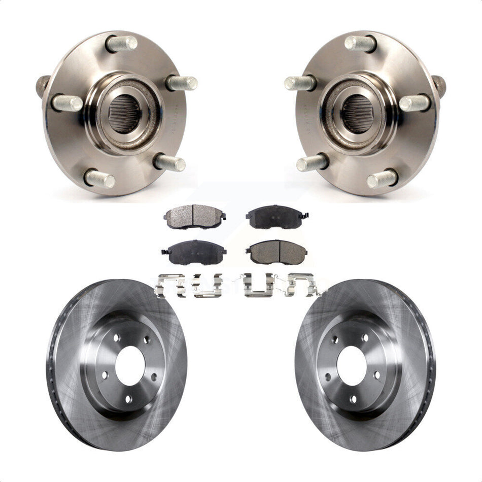 Front Hub Bearing Assembly With Disc Brake Rotors And Ceramic Pads Kit For 2007-2012 Nissan Sentra SE-R with 2.5L KBB-100659