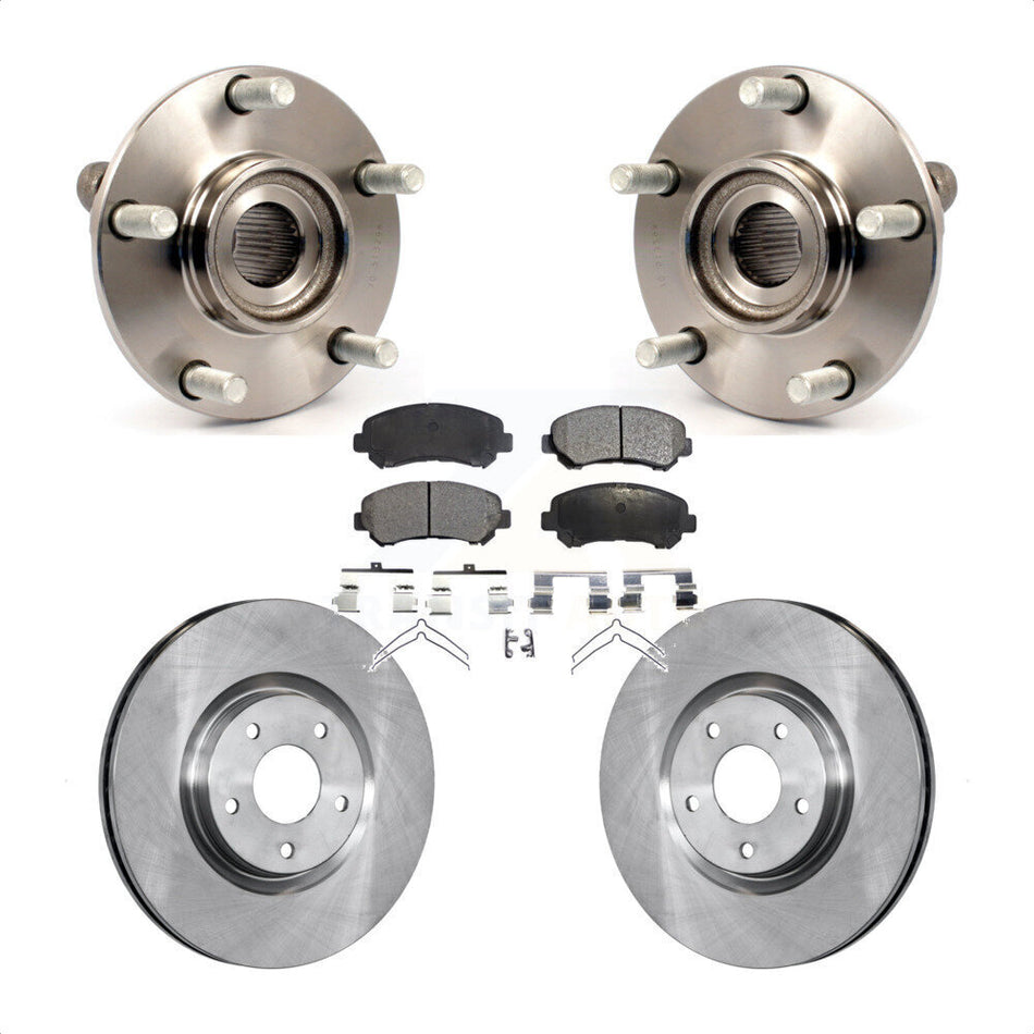 Front Hub Bearing Assembly With Disc Brake Rotors And Ceramic Pads Kit For 2007-2012 Nissan Sentra SE-R Spec V with 2.5L KBB-100660