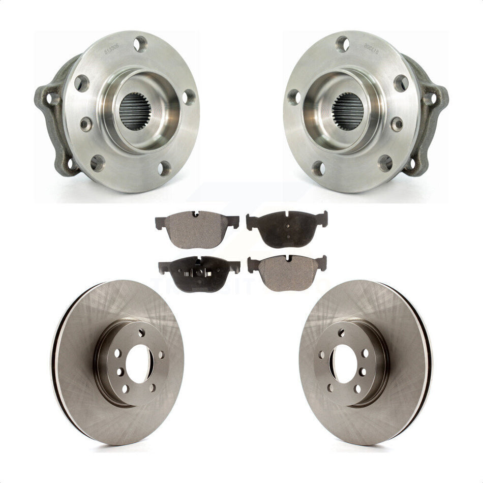 Front Hub Bearing Assembly With Disc Brake Rotors And Ceramic Pads Kit For BMW X5 X6 KBB-100668