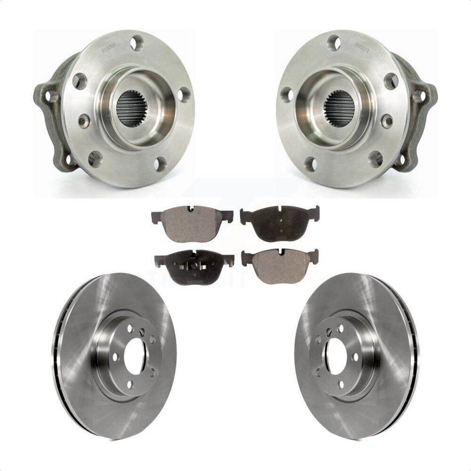Front Hub Bearing Assembly With Disc Brake Rotors And Ceramic Pads Kit For BMW X5 X6 KBB-100669