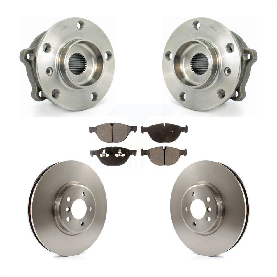 Front Hub Bearing Assembly With Disc Brake Rotors And Ceramic Pads Kit For BMW X5 X6 xDrive50i KBB-100670