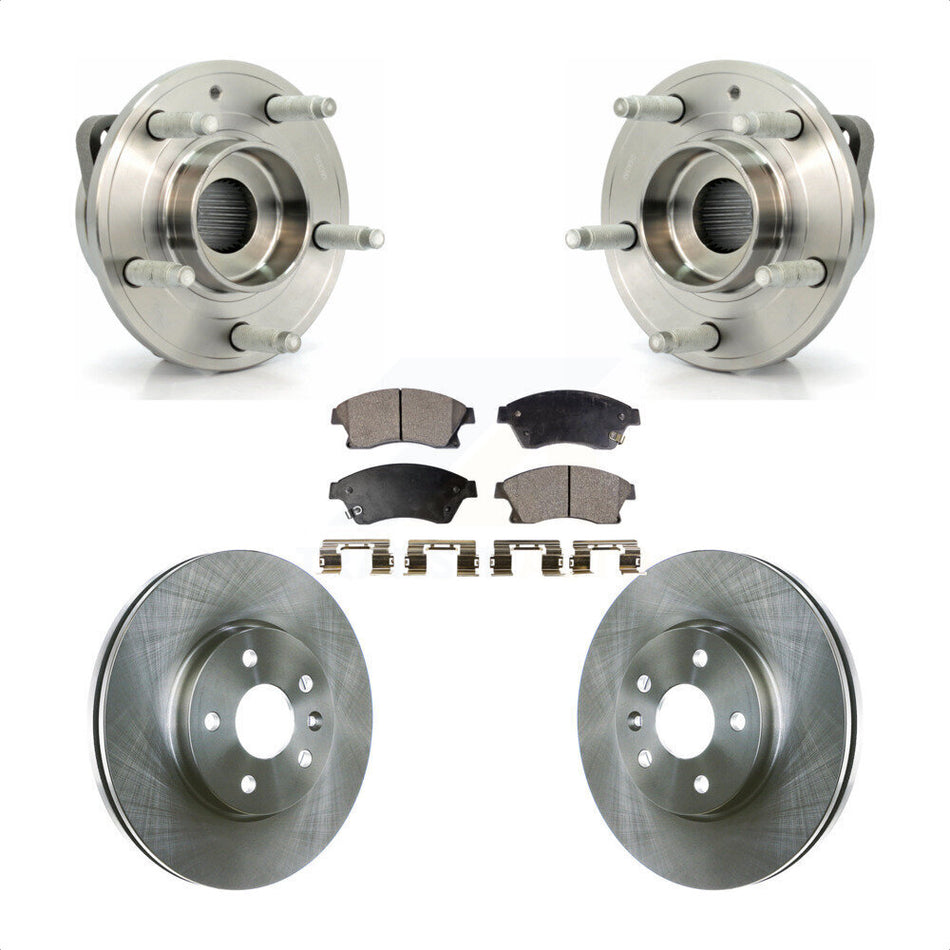 Front Hub Bearing Assembly With Disc Brake Rotors And Ceramic Pads Kit For 2014-2015 Chevrolet Cruze GAS engine 16" Factory Wheels KBB-100682