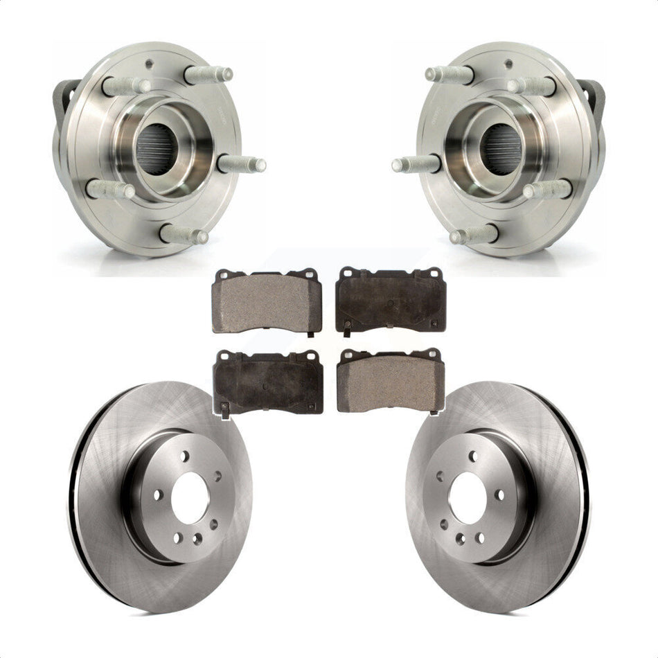 Front Hub Bearing Assembly With Disc Brake Rotors And Ceramic Pads Kit For Cadillac ATS 321mm Diameter Rotor KBB-100686