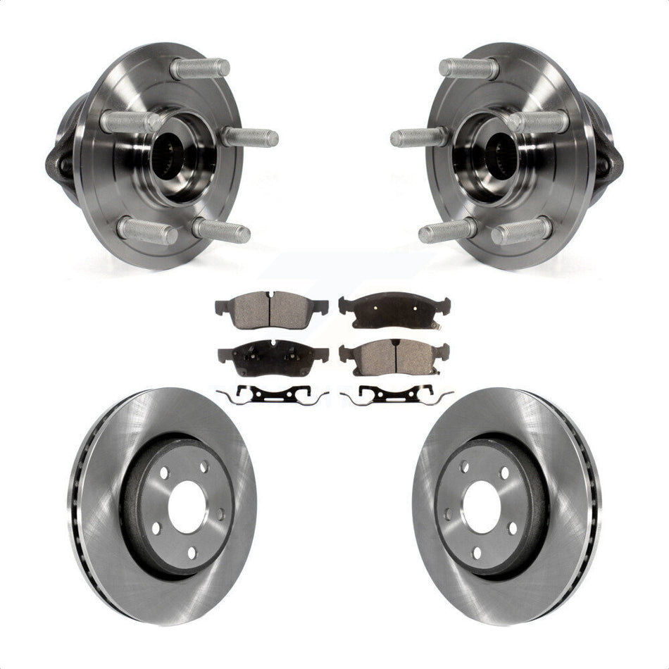 Front Hub Bearing Assembly With Disc Brake Rotors And Ceramic Pads Kit For Jeep Grand Cherokee Dodge Durango KBB-100688