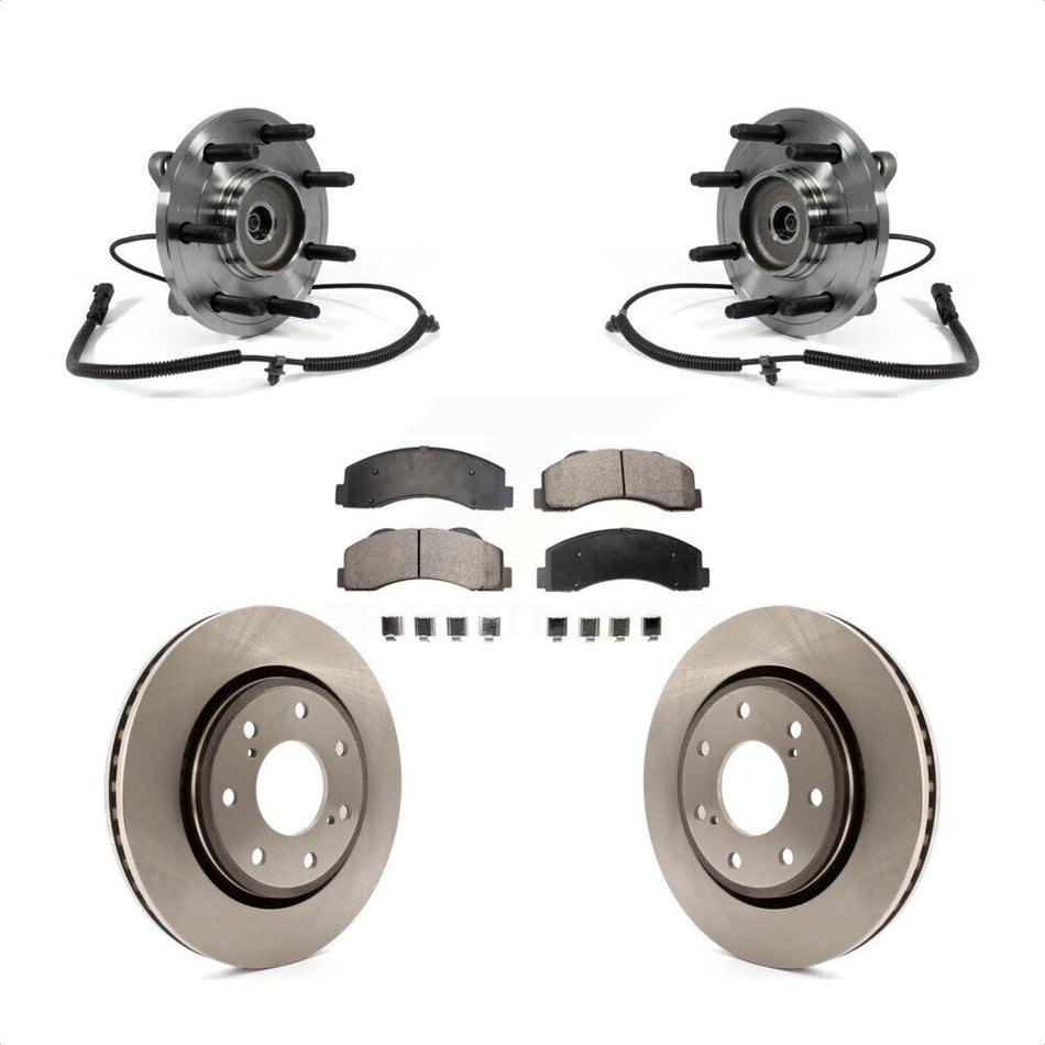 Front Hub Bearing Assembly With Disc Brake Rotors And Ceramic Pads Kit For Ford F-150 KBB-100695