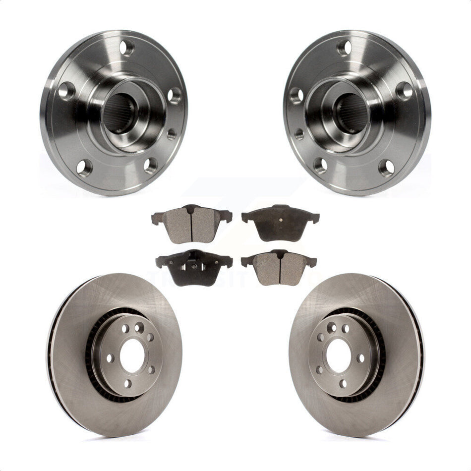 Front Hub Bearing Assembly With Disc Brake Rotors And Ceramic Pads Kit For Volvo S60 XC70 S80 V60 Cross Country V70 KBB-100696