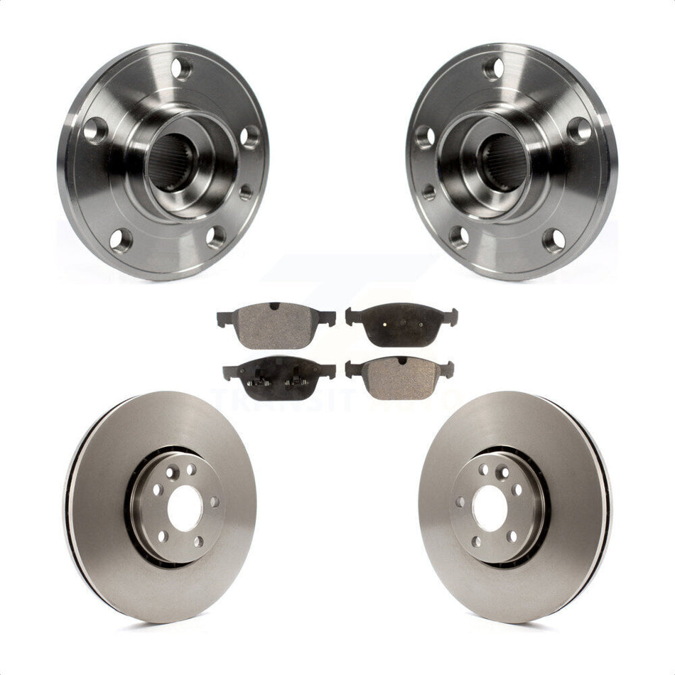 Front Hub Bearing Assembly With Disc Brake Rotors And Ceramic Pads Kit For 2010-2015 Volvo XC60 KBB-100700