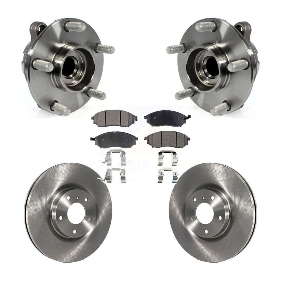 Front Hub Bearing Assembly With Disc Brake Rotors And Ceramic Pads Kit For INFINITI G37 G35 M35 Nissan 370Z EX35 QX70 M37 G25 Q70 Q70L M45 Q40 QX50 M56 EX37 M35h KBB-100706