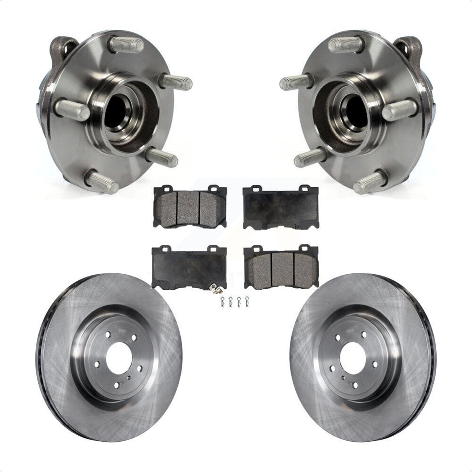 Front Hub Bearing Assembly With Disc Brake Rotors And Ceramic Pads Kit For INFINITI G37 Q50 Nissan 370Z Q60 M37 Q70 Q70L QX70 M56 Z KBB-100710