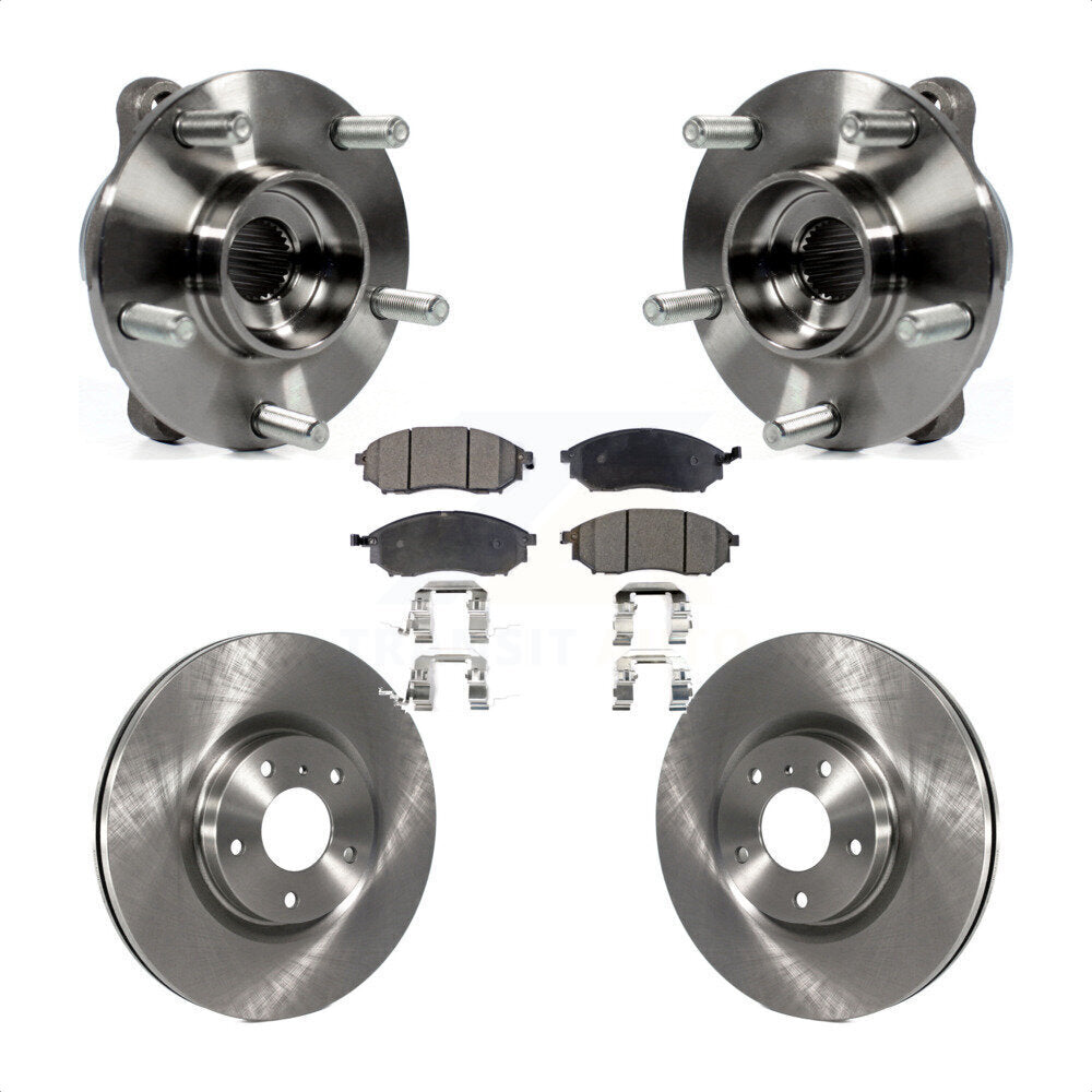 Front Hub Bearing Brake Rotor & Pads Kit For INFINITI G37 EX35 G35 QX50 QX70 M35 EX37 M37 KBB-100713