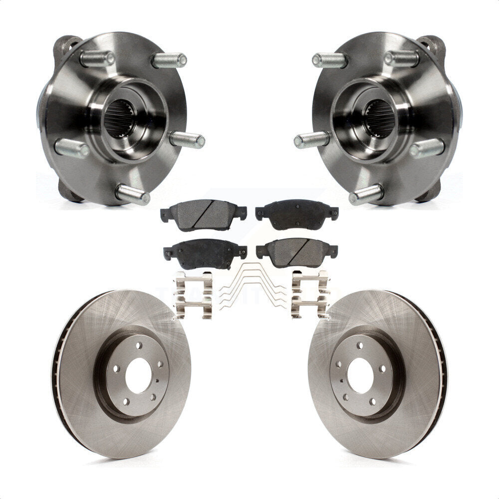 Front Hub Bearing Brake Rotor And Pad Kit For INFINITI G35 Q60 With Single Piston Caliper KBB-100715