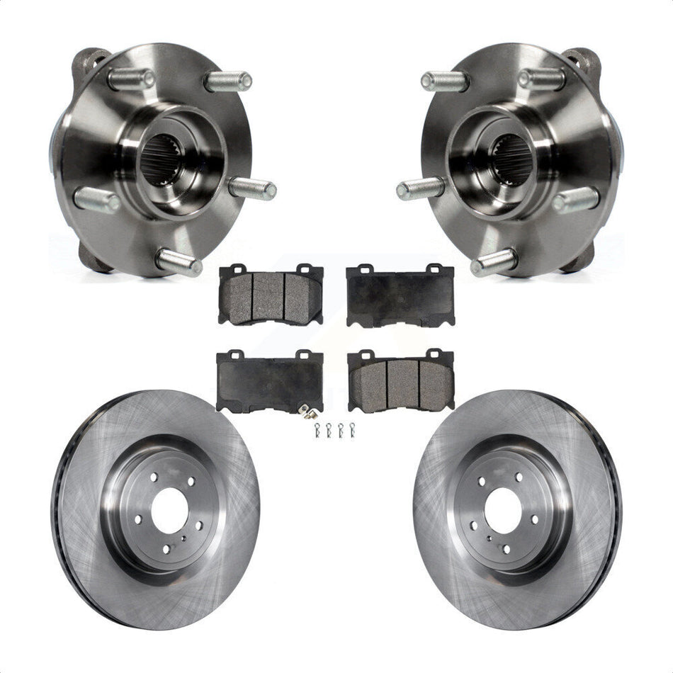 Front Hub Bearing Brake Rotor And Pad Kit For INFINITI Q50 Q60 M37 FX50 QX70 Q70 Q70L M56 KBB-100716