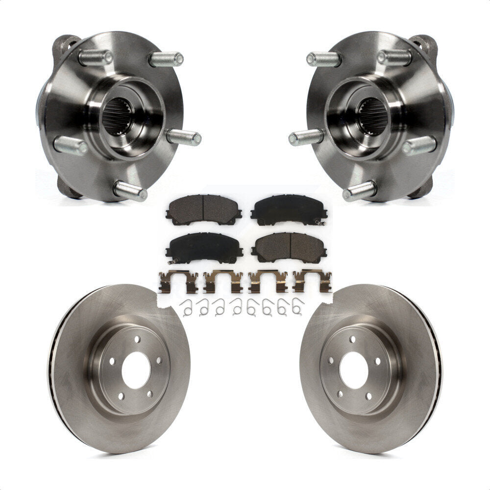 Front Hub Bearing Assembly Disc Brake Rotors And Pads Kit For INFINITI Q50 QX50 Q60 AWD KBB-100717