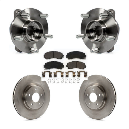 Front Hub Bearing Assembly Disc Brake Rotors And Pads Kit For INFINITI Q50 QX50 Q60 AWD KBB-100717
