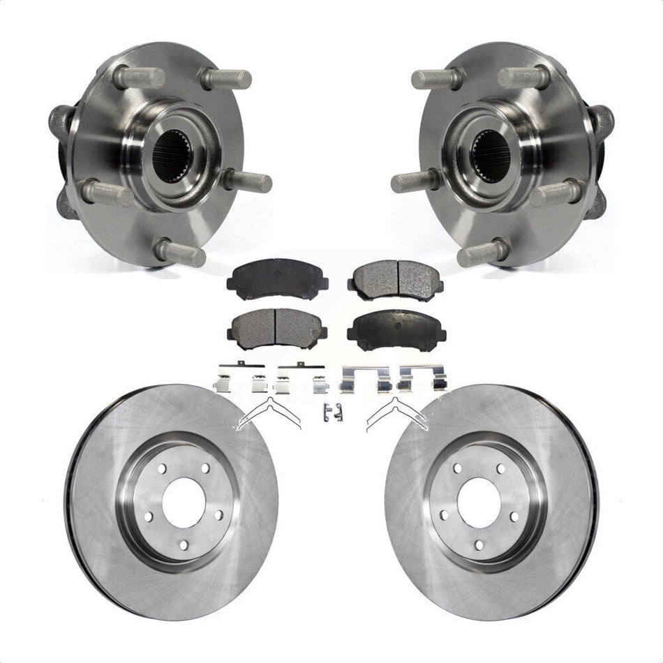 Front Hub Bearing Assembly With Disc Brake Rotors And Ceramic Pads Kit For 2014-2017 Nissan Juke Nismo RS KBB-100718