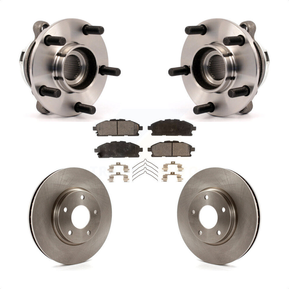 Front Hub Bearing Assembly With Disc Brake Rotors And Ceramic Pads Kit For 2011-2017 Nissan Quest KBB-100722