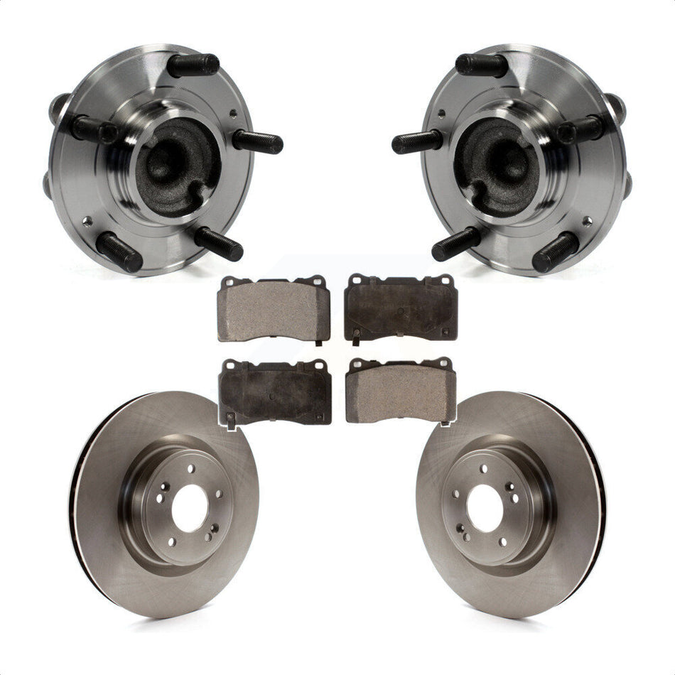 Front Hub Bearing Assembly With Disc Brake Rotors And Ceramic Pads Kit For Hyundai Genesis Coupe KBB-100724