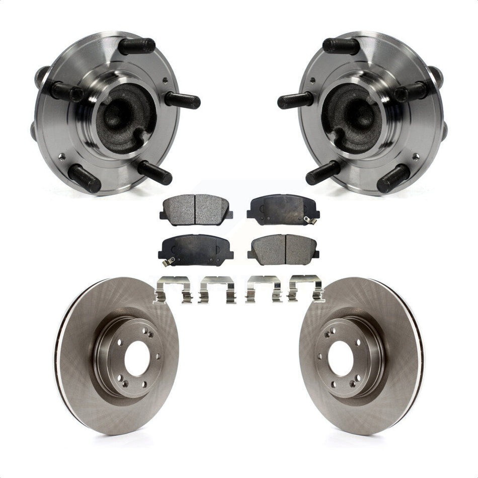 Front Hub Bearing Assembly With Disc Brake Rotors And Ceramic Pads Kit For Hyundai Genesis Coupe KBB-100725